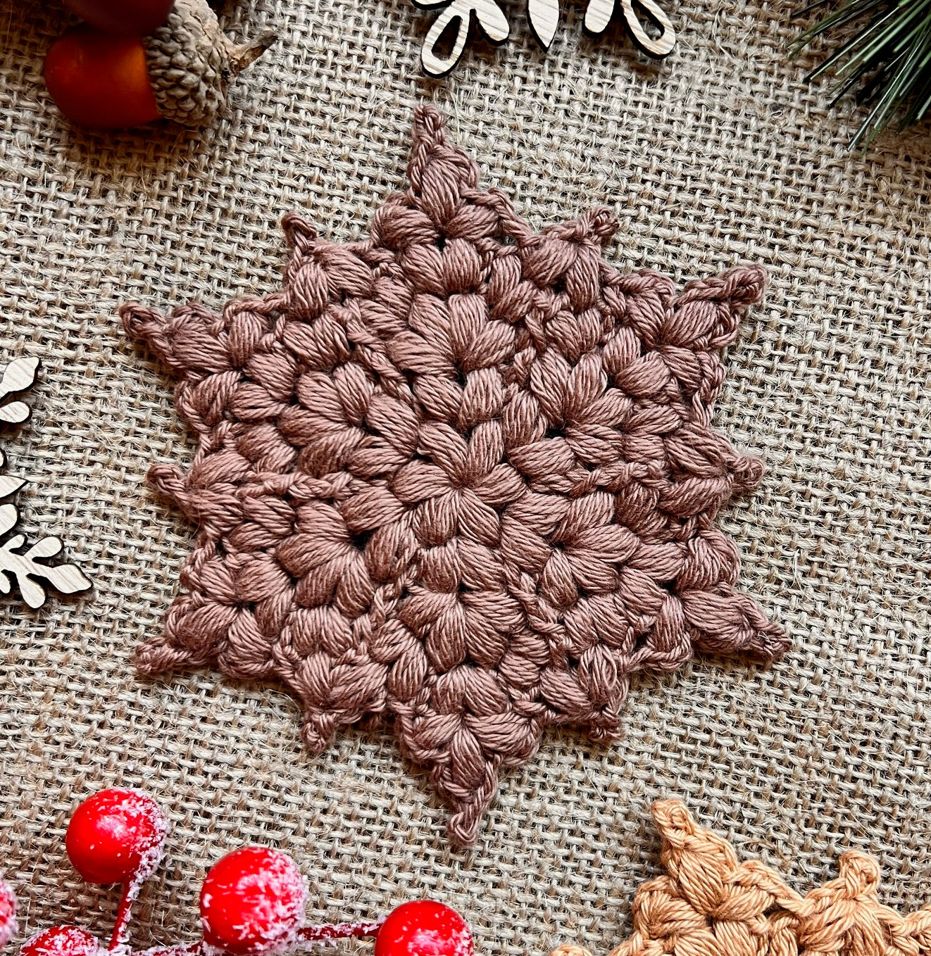 Snowflake Star Crochet Pattern: Christmas Ornament, Coaster (PDF Download)