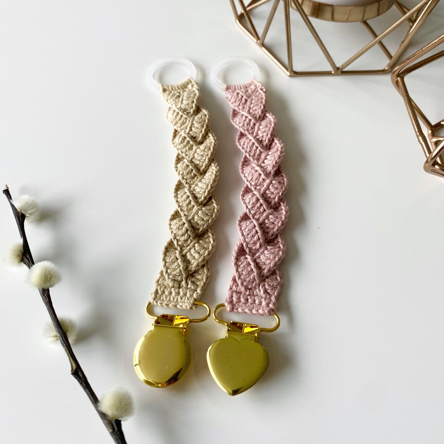 Crochet pattern Pacifier holder / Braided Pacifier holder