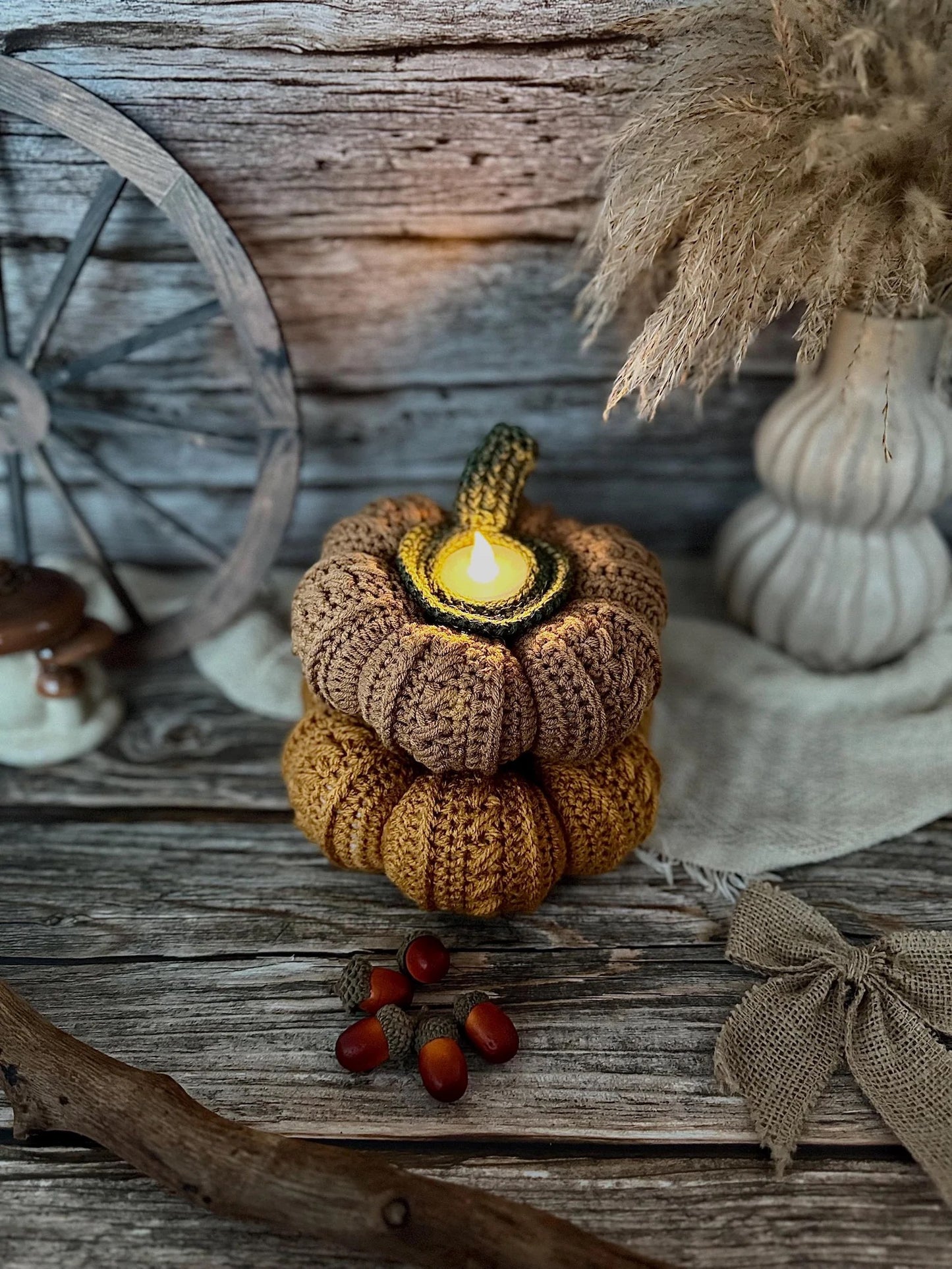 Pumpkins candle holder, 3 sizes
