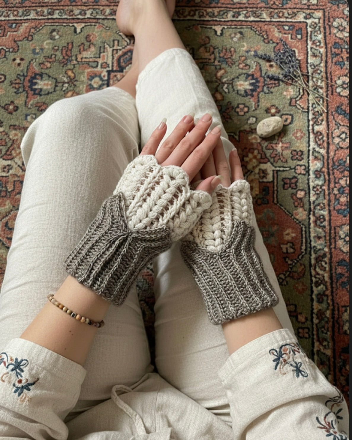 Infinity Folded Handwarmers Crochet Pattern