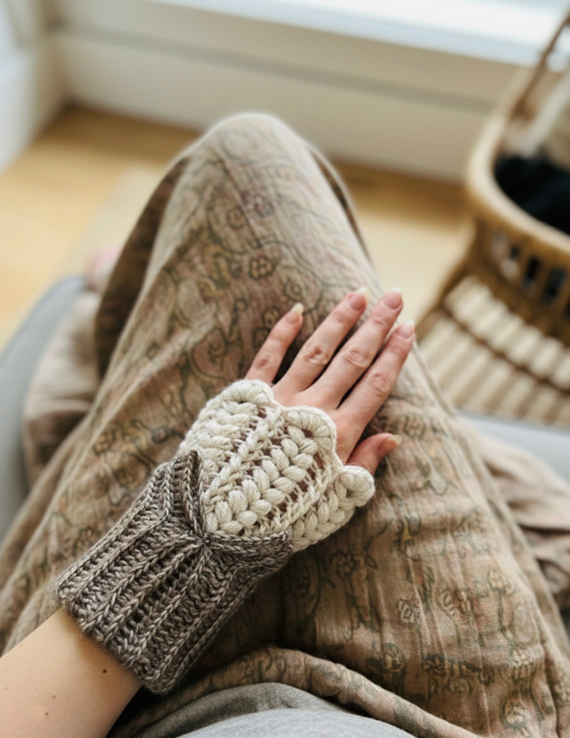 Infinity Folded Handwarmers Crochet Pattern