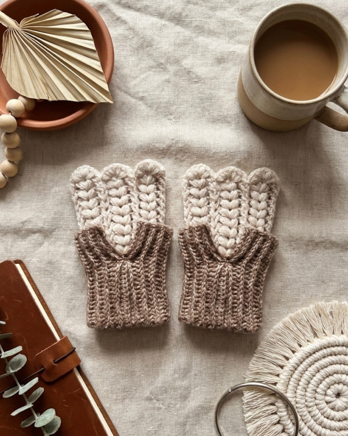 Infinity Folded Handwarmers Crochet Pattern