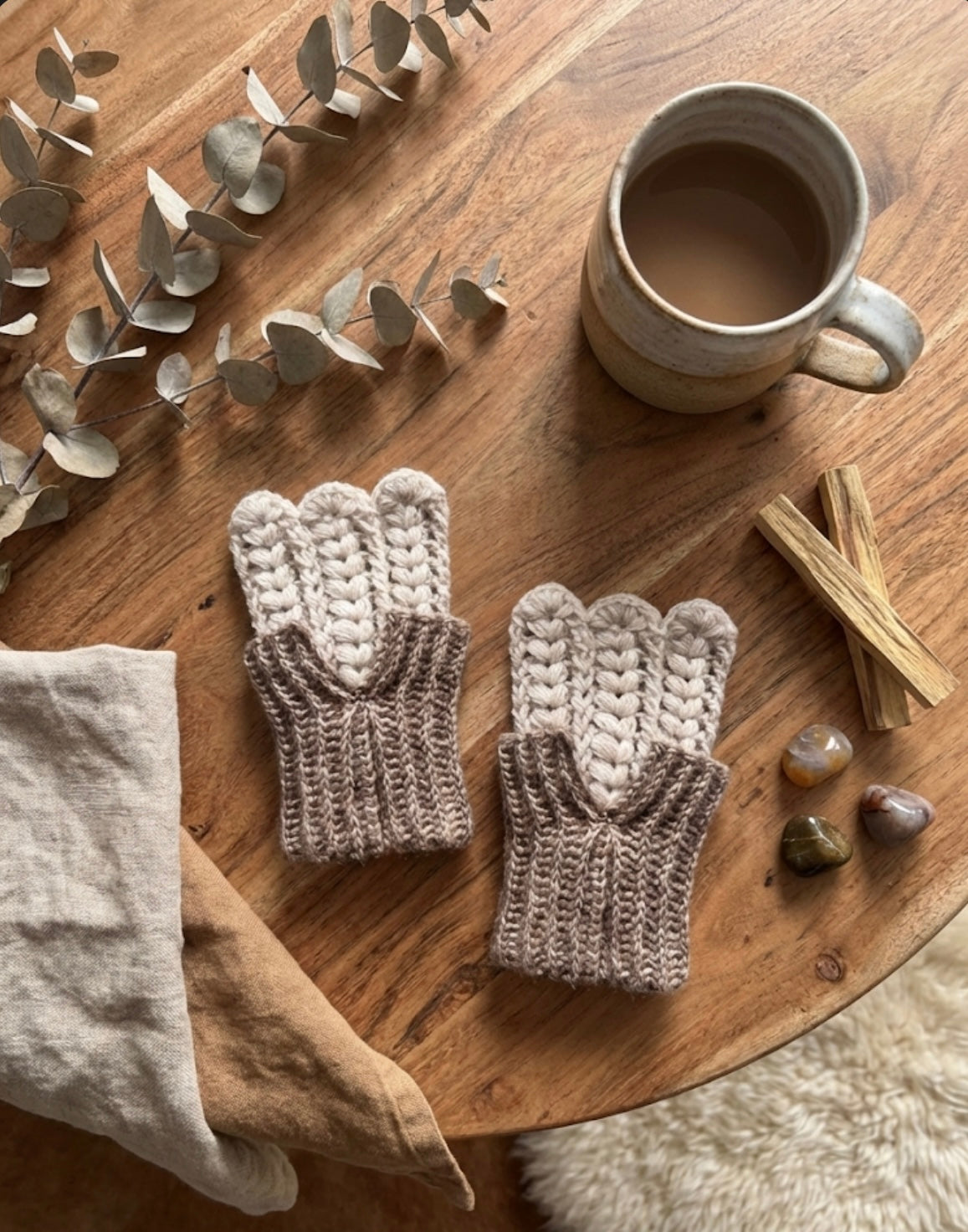 Infinity Folded Handwarmers Crochet Pattern
