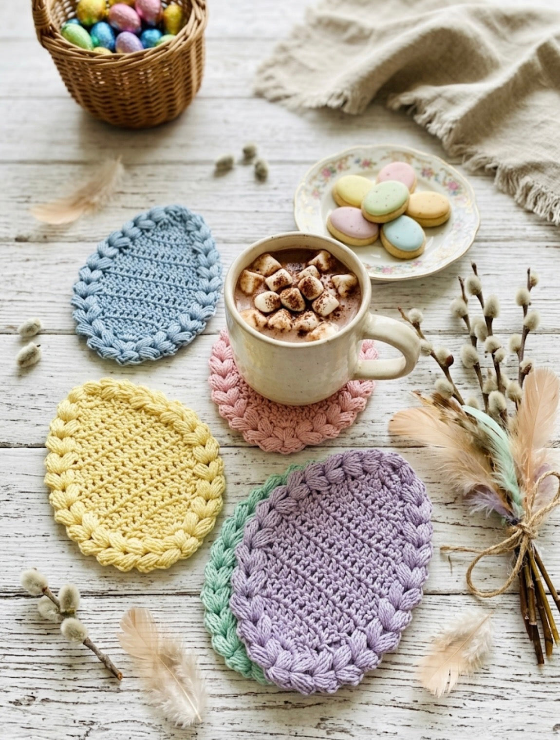 Easter Egg Cup Coasters Pattern PDF