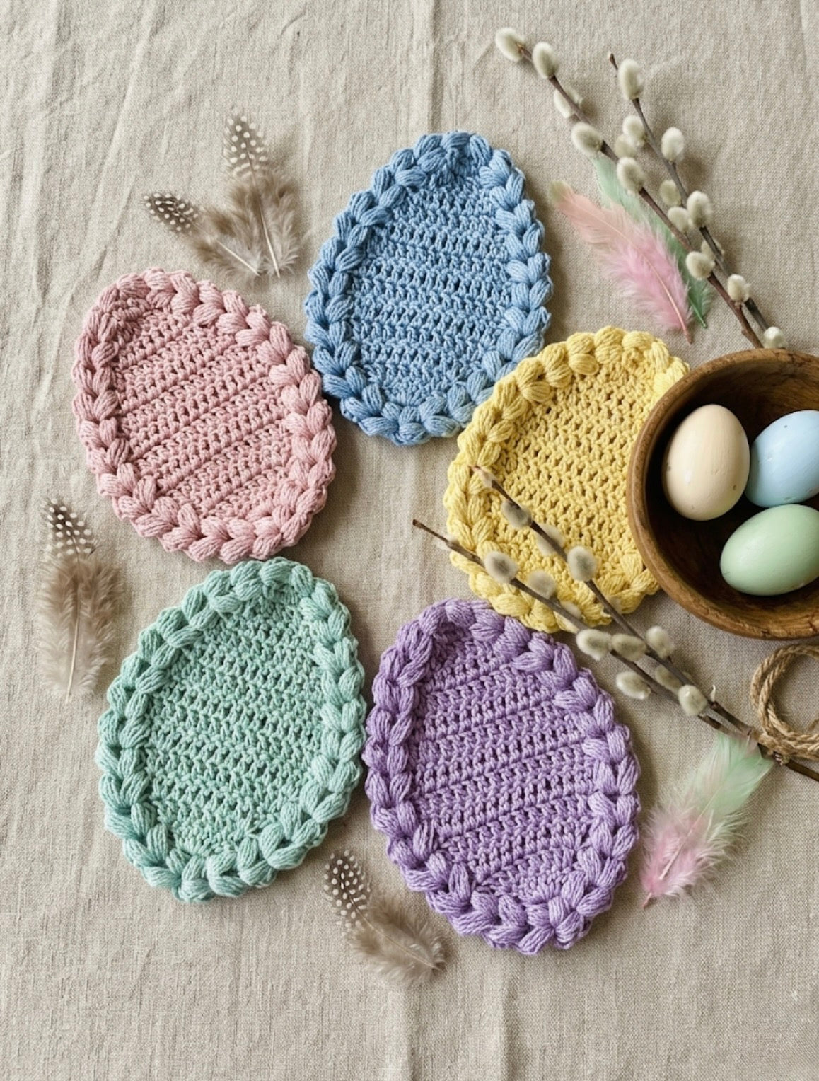 Easter Egg Cup Coasters Pattern PDF