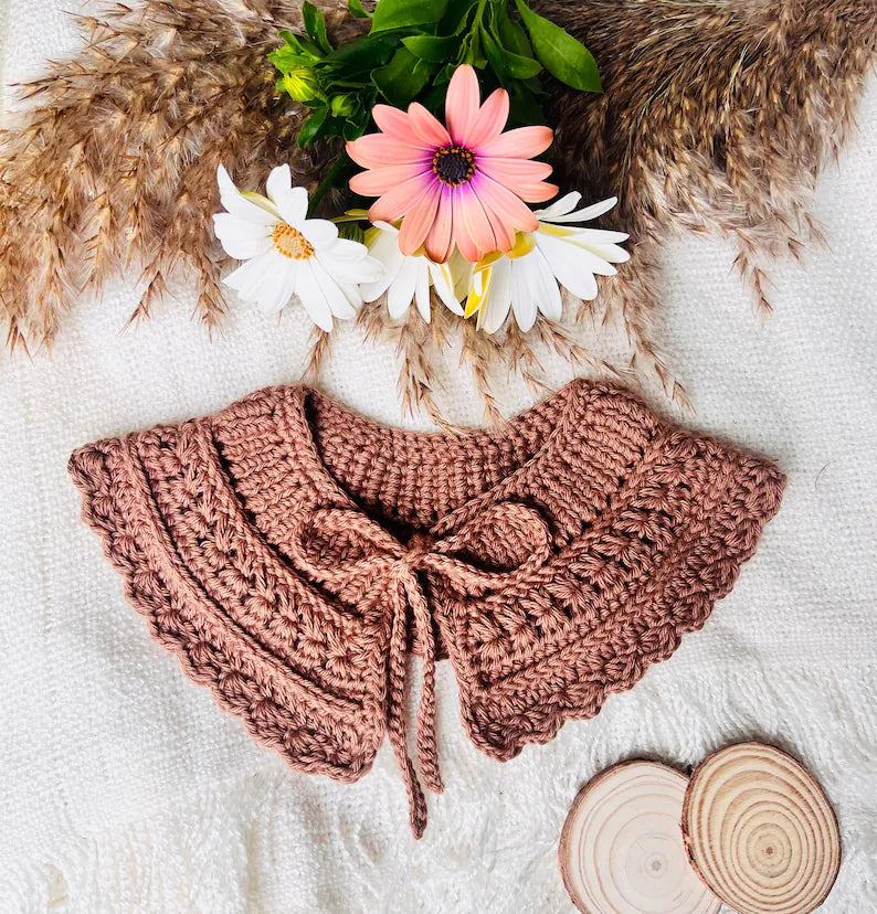 Crochet Pattern Lily Collar, English US Terms