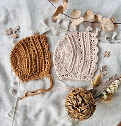 Crochet pattern Lovely Bonnet, English US Terms